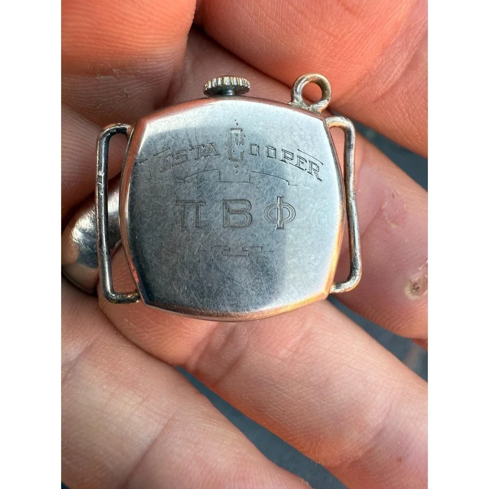 1921 Elgin 15 Jewel Cushion Case Wadsworth 14K GF Running WWI Era ΠΒΦ